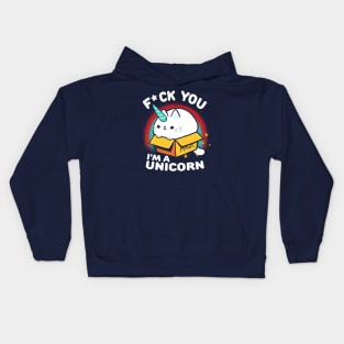 Funny Sassy Kitty Unicorn - Animal in a box Kids Hoodie